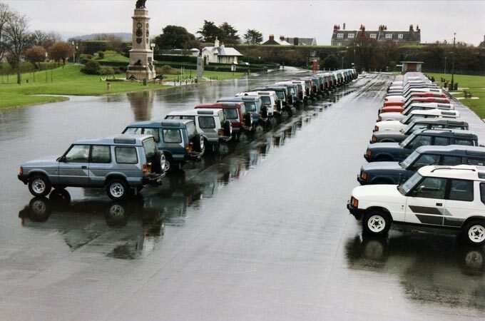A fleet of Discovery's during a press-day in 1989 following its release.