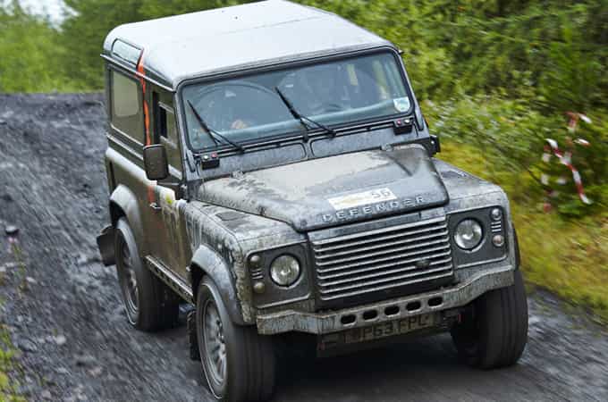 Land Rover Defender challenge Welsh Hill rally