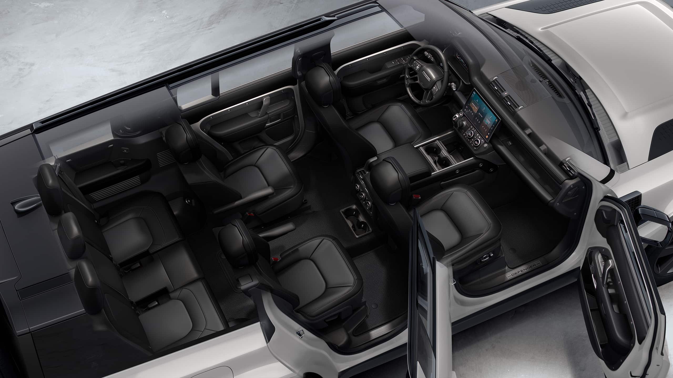 Aerial view of defender seatings