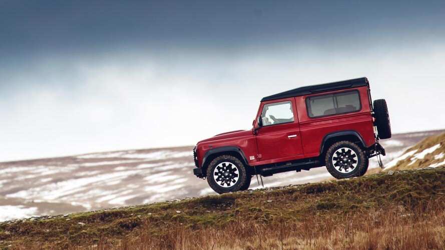 Classic Defender Works V8 driving down hill