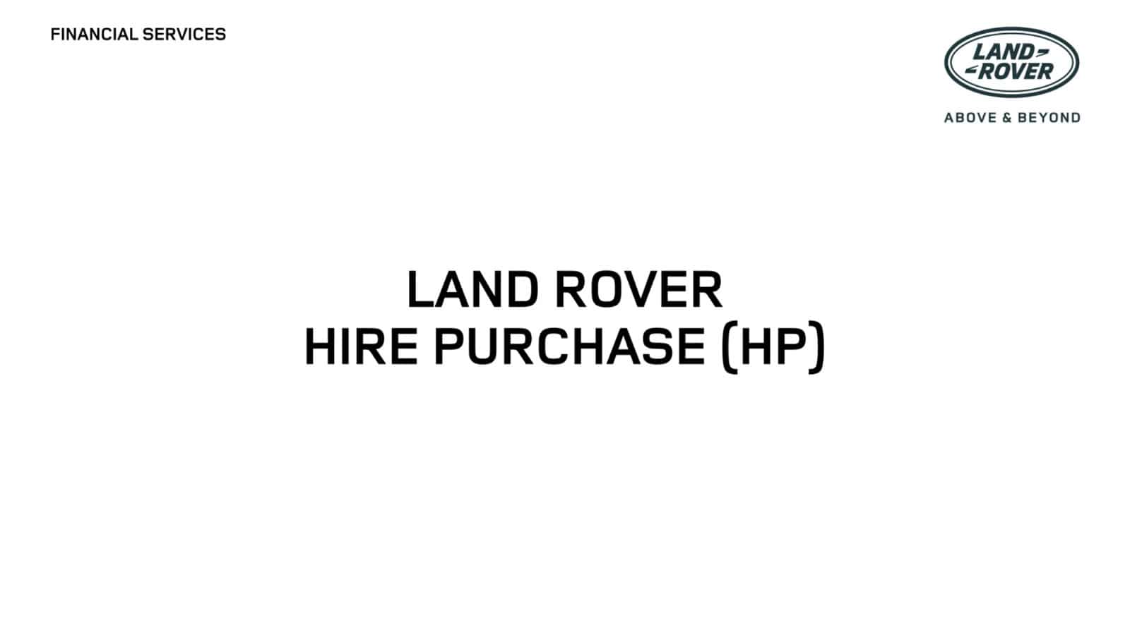 Finance Hire Purchase Offers and Finance Land Rover UK