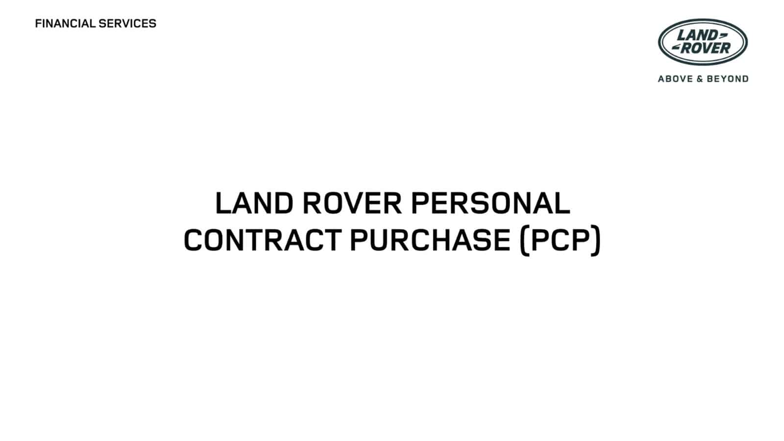 Personal Contract Purchase | Offers | Land Rover UK